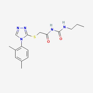 molecular formula C16H21N5O2S B7484126 2-[[4-(2,4-dimethylphenyl)-1,2,4-triazol-3-yl]sulfanyl]-N-(propylcarbamoyl)acetamide 