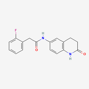 2-(2-fluorophenyl)-N-(2-oxo-3,4-dihydro-1H-quinolin-6-yl)acetamide