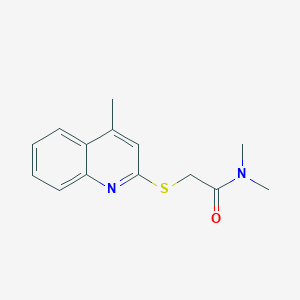 molecular formula C14H16N2OS B7484143 N,N-dimethyl-2-(4-methylquinolin-2-yl)sulfanylacetamide 