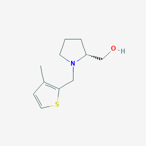 molecular formula C11H17NOS B7484180 [(2R)-1-[(3-methylthiophen-2-yl)methyl]pyrrolidin-2-yl]methanol 