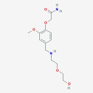 molecular formula C14H22N2O5 B7484192 2-[4-[[2-(2-Hydroxyethoxy)ethylamino]methyl]-2-methoxyphenoxy]acetamide 