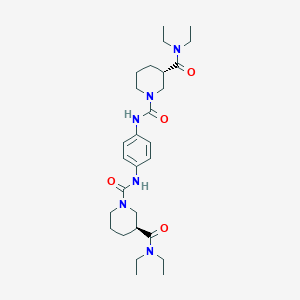 molecular formula C28H44N6O4 B7484221 (3S)-1-N-[4-[[(3S)-3-(diethylcarbamoyl)piperidine-1-carbonyl]amino]phenyl]-3-N,3-N-diethylpiperidine-1,3-dicarboxamide 