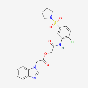 [2-(2-Chloro-5-pyrrolidin-1-ylsulfonylanilino)-2-oxoethyl] 2-(benzimidazol-1-yl)acetate