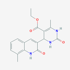 molecular formula C18H19N3O4 B7484243 ethyl 6-methyl-4-(8-methyl-2-oxo-1H-quinolin-3-yl)-2-oxo-3,4-dihydro-1H-pyrimidine-5-carboxylate 