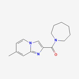 molecular formula C15H19N3O B7484349 1-{7-METHYLIMIDAZO[1,2-A]PYRIDINE-2-CARBONYL}AZEPANE 