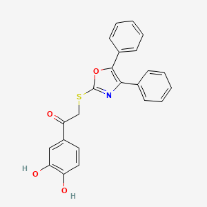 molecular formula C23H17NO4S B7484353 1-(3,4-Dihydroxyphenyl)-2-[(4,5-diphenyl-1,3-oxazol-2-yl)sulfanyl]ethanone 