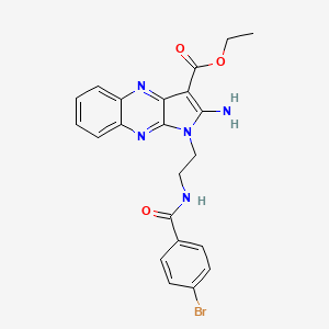 molecular formula C22H20BrN5O3 B7484387 Ethyl 2-amino-1-[2-[(4-bromobenzoyl)amino]ethyl]pyrrolo[3,2-b]quinoxaline-3-carboxylate 