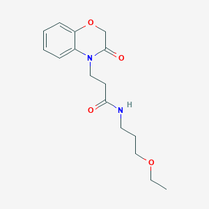 molecular formula C16H22N2O4 B7484392 N-(3-ethoxypropyl)-3-(3-oxo-2,3-dihydro-4H-1,4-benzoxazin-4-yl)propanamide 