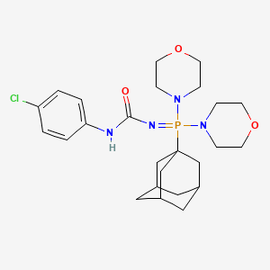 molecular formula C25H36ClN4O3P B7484402 1-[1-Adamantyl(dimorpholin-4-yl)-lambda5-phosphanylidene]-3-(4-chlorophenyl)urea 