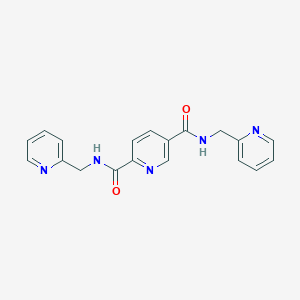 molecular formula C19H17N5O2 B7484410 2-N,5-N-bis(pyridin-2-ylmethyl)pyridine-2,5-dicarboxamide 