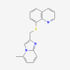 molecular formula C18H15N3S B7484434 8-[(5-Methylimidazo[1,2-a]pyridin-2-yl)methylsulfanyl]quinoline 