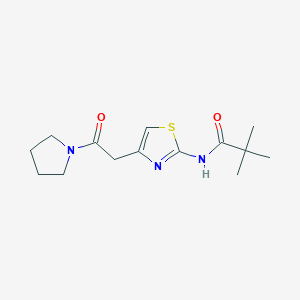 molecular formula C14H21N3O2S B7484435 2,2-dimethyl-N-[4-(2-oxo-2-pyrrolidin-1-ylethyl)-1,3-thiazol-2-yl]propanamide 