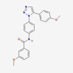 molecular formula C23H20N4O3 B7484467 3-methoxy-N-{4-[5-(4-methoxyphenyl)-1H-1,2,3-triazol-1-yl]phenyl}benzamide 