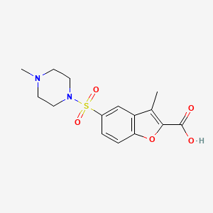 molecular formula C15H18N2O5S B7484487 3-Methyl-5-(4-methylpiperazin-1-yl)sulfonyl-1-benzofuran-2-carboxylic acid 