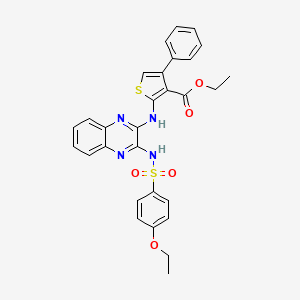 Ethyl 2-[[3-[(4-ethoxyphenyl)sulfonylamino]quinoxalin-2-yl]amino]-4-phenylthiophene-3-carboxylate