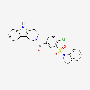 [4-Chloro-3-(2,3-dihydroindol-1-ylsulfonyl)phenyl]-(1,3,4,5-tetrahydropyrido[4,3-b]indol-2-yl)methanone