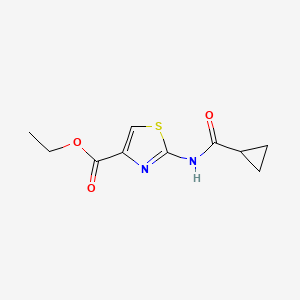 molecular formula C10H12N2O3S B7484534 Ethyl 2-(cyclopropanecarbonylamino)-1,3-thiazole-4-carboxylate 