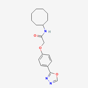 molecular formula C18H23N3O3 B7484591 N-cyclooctyl-2-[4-(1,3,4-oxadiazol-2-yl)phenoxy]acetamide 