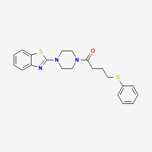 molecular formula C21H23N3OS2 B7484594 1-[4-(1,3-Benzothiazol-2-yl)piperazin-1-yl]-4-phenylsulfanylbutan-1-one 