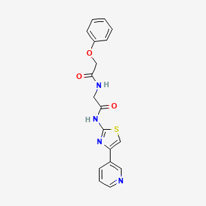 molecular formula C18H16N4O3S B7484598 2-[(2-phenoxyacetyl)amino]-N-(4-pyridin-3-yl-1,3-thiazol-2-yl)acetamide 