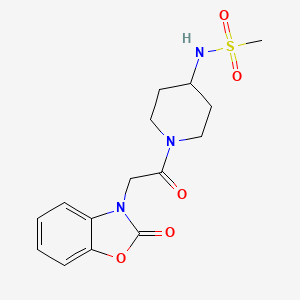 N-[1-[2-(2-oxo-1,3-benzoxazol-3-yl)acetyl]piperidin-4-yl]methanesulfonamide