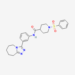 1-(benzenesulfonyl)-N-[3-(6,7,8,9-tetrahydro-5H-[1,2,4]triazolo[4,3-a]azepin-3-yl)phenyl]piperidine-4-carboxamide