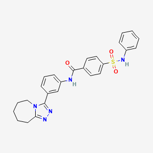 molecular formula C26H25N5O3S B7484719 4-(phenylsulfamoyl)-N-[3-(6,7,8,9-tetrahydro-5H-[1,2,4]triazolo[4,3-a]azepin-3-yl)phenyl]benzamide 