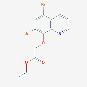 molecular formula C13H11Br2NO3 B7484729 Ethyl 2-(5,7-dibromoquinolin-8-yl)oxyacetate 