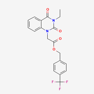 molecular formula C20H17F3N2O4 B7484751 [4-(Trifluoromethyl)phenyl]methyl 2-(3-ethyl-2,4-dioxoquinazolin-1-yl)acetate 