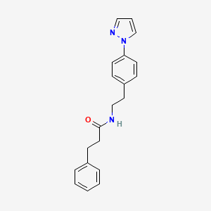 3-phenyl-N-[2-(4-pyrazol-1-ylphenyl)ethyl]propanamide