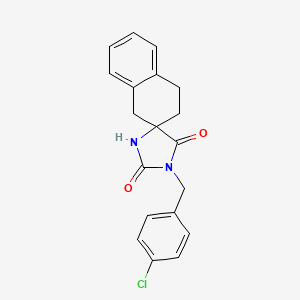 3'-[(4-chlorophenyl)methyl]spiro[2,4-dihydro-1H-naphthalene-3,5'-imidazolidine]-2',4'-dione