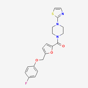 [5-[(4-Fluorophenoxy)methyl]furan-2-yl]-[4-(1,3-thiazol-2-yl)piperazin-1-yl]methanone