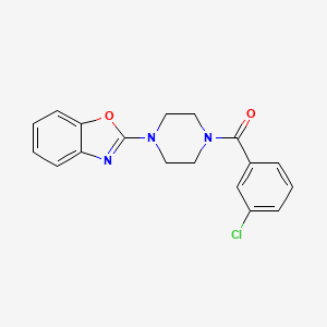 molecular formula C18H16ClN3O2 B7484831 [4-(1,3-Benzoxazol-2-yl)piperazin-1-yl]-(3-chlorophenyl)methanone 