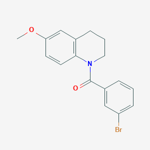 molecular formula C17H16BrNO2 B7484858 (3-bromophenyl)-(6-methoxy-3,4-dihydro-2H-quinolin-1-yl)methanone 