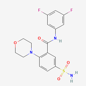 N-(3,5-difluorophenyl)-2-morpholin-4-yl-5-sulfamoylbenzamide