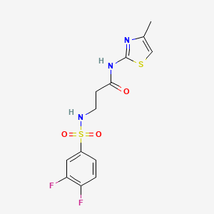 molecular formula C13H13F2N3O3S2 B7484910 3-[(3,4-difluorophenyl)sulfonylamino]-N-(4-methyl-1,3-thiazol-2-yl)propanamide 