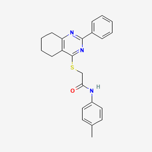 molecular formula C23H23N3OS B7484911 N-(4-methylphenyl)-2-[(2-phenyl-5,6,7,8-tetrahydroquinazolin-4-yl)sulfanyl]acetamide 