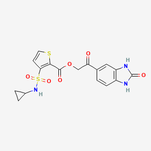 [2-Oxo-2-(2-oxo-1,3-dihydrobenzimidazol-5-yl)ethyl] 3-(cyclopropylsulfamoyl)thiophene-2-carboxylate