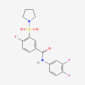 N-(3,4-Difluorophenyl)-4-fluoro-3-(pyrrolidin-1-ylsulfonyl)benzamide