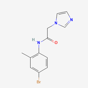 molecular formula C12H12BrN3O B7484954 N-(4-bromo-2-methylphenyl)-2-imidazol-1-ylacetamide 