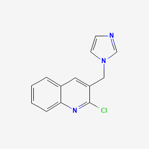 molecular formula C13H10ClN3 B7484957 2-Chloro-3-(imidazol-1-ylmethyl)quinoline 