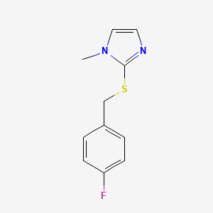 molecular formula C11H11FN2S B7484960 2-[(4-Fluorophenyl)methylsulfanyl]-1-methylimidazole 