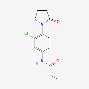 molecular formula C13H15ClN2O2 B7484961 N-[3-chloro-4-(2-oxopyrrolidin-1-yl)phenyl]propanamide 