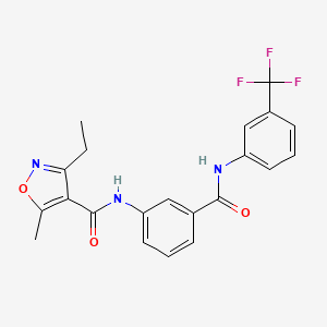 3-ethyl-5-methyl-N-[3-[[3-(trifluoromethyl)phenyl]carbamoyl]phenyl]-1,2-oxazole-4-carboxamide