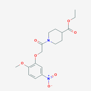 molecular formula C17H22N2O7 B7485006 Ethyl 1-[2-(2-methoxy-5-nitrophenoxy)acetyl]piperidine-4-carboxylate 