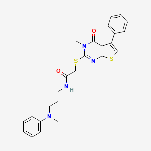 N-[3-(N-methylanilino)propyl]-2-(3-methyl-4-oxo-5-phenylthieno[2,3-d]pyrimidin-2-yl)sulfanylacetamide