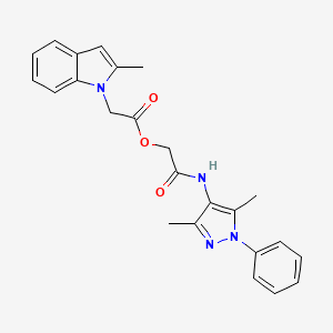 molecular formula C24H24N4O3 B7485036 [2-[(3,5-Dimethyl-1-phenylpyrazol-4-yl)amino]-2-oxoethyl] 2-(2-methylindol-1-yl)acetate 