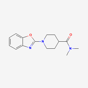 molecular formula C15H19N3O2 B7485083 1-(1,3-benzoxazol-2-yl)-N,N-dimethylpiperidine-4-carboxamide 