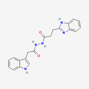 3-(1H-benzimidazol-2-yl)-N'-[2-(1H-indol-3-yl)acetyl]propanehydrazide