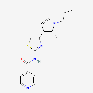 molecular formula C18H20N4OS B7485112 N-[4-(2,5-dimethyl-1-propylpyrrol-3-yl)-1,3-thiazol-2-yl]pyridine-4-carboxamide 